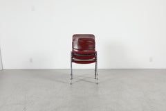 Castelli DSC Style Stacking Chairs with Burgundy Perforated Seats