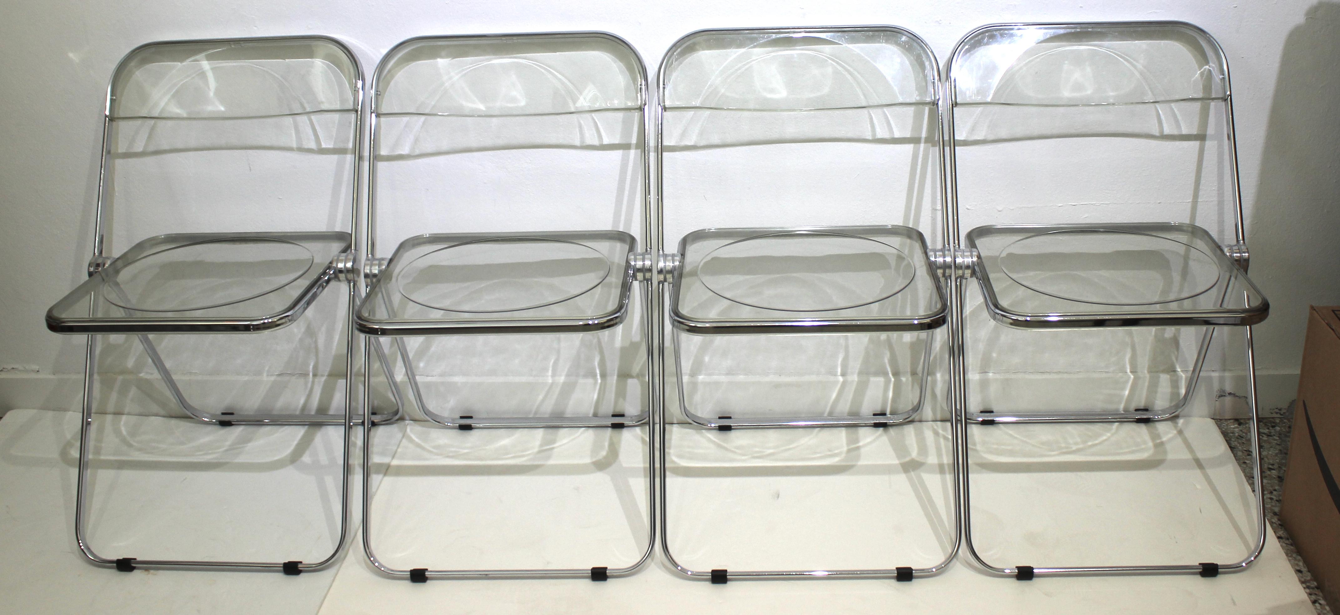 Modern Castelli Plia Folding Chairs, a Set of 4