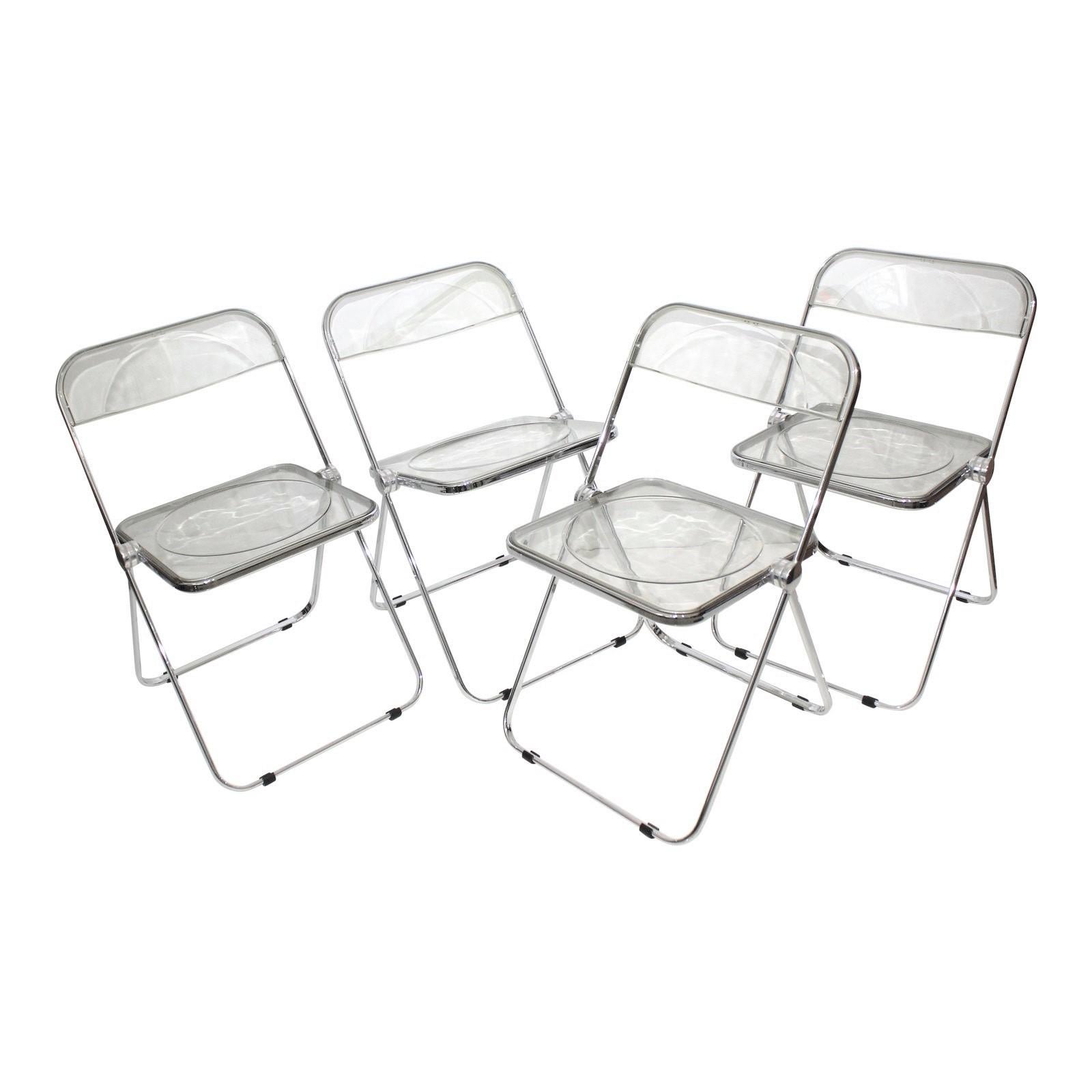 Castelli Plia Folding Chairs, a Set of 4
