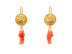 Castellnai Earrings with Ancient Egyptian Carved Carnelian Earrings