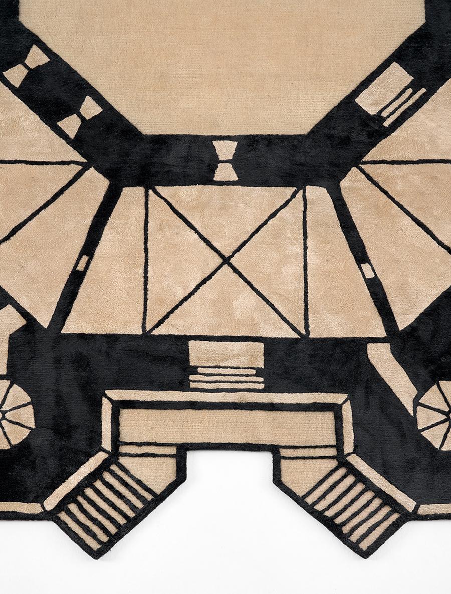 Contemporary Castello - Geometric Hand-Knotted Rug Irregular shape by Fabio Novembre For Sale