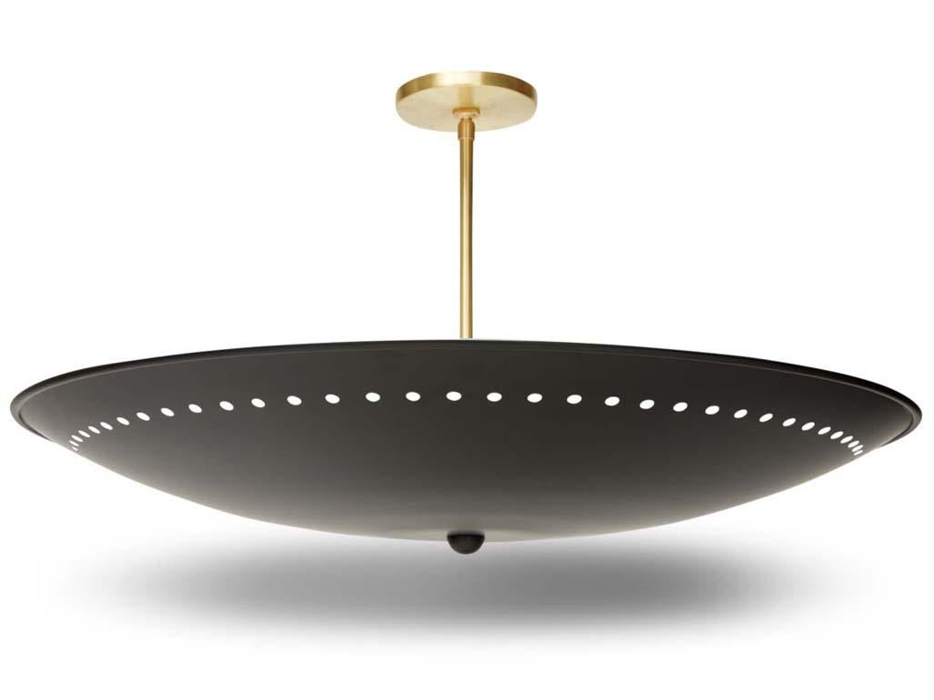 The Castello Dome features a spun metal shade with a ring of perforations and a lipped edge detail. The canopy and stem are brass and the shade is available in brass or powder coated metal finishes.

The Lawson-Fenning Collection is designed and