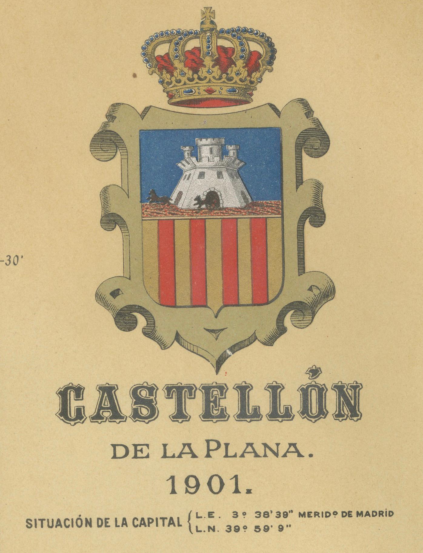 Castellón de la Plana 1901: A Cartographic Perspective of the Valencian Coast In Good Condition For Sale In Langweer, NL
