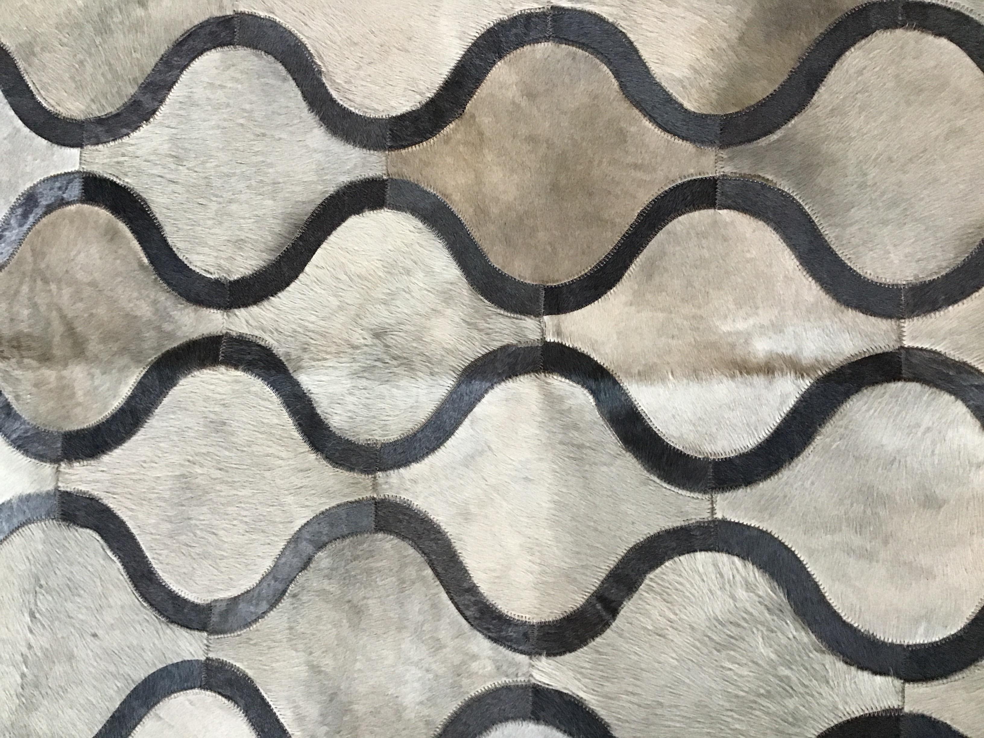 Vacchetta Tappeto Castelluxe 5 x 8 Horizon Design Hair on Hide in vendita