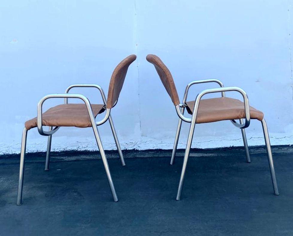 Castiglietta Pair of Office or Dining Chairs by Achille Castiglioni For Sale 2