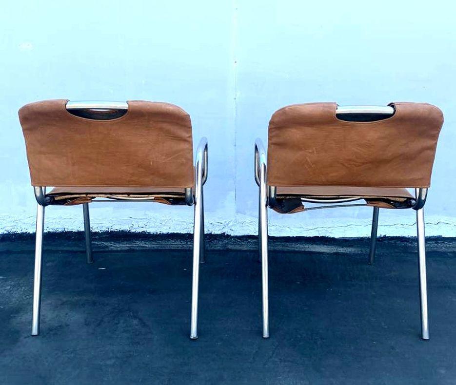 Mid-Century Modern Castiglietta Pair of Office or Dining Chairs by Achille Castiglioni For Sale