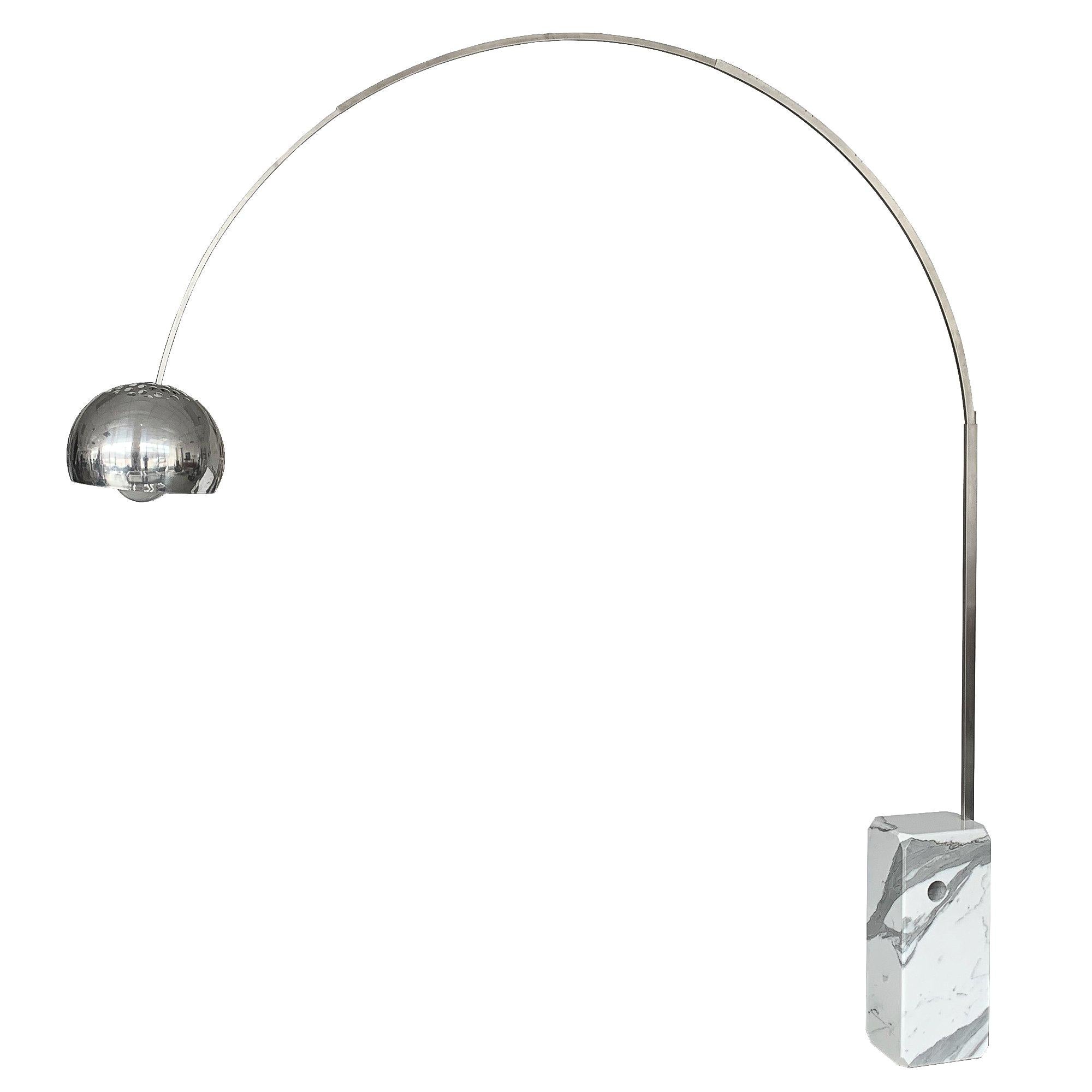 Castiglioni 'Arco' Marble Floor Lamp for Flos, circa 1969
