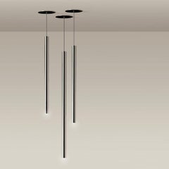 Castiglioni & Menghi 'Canna Nuda' Metall-Pendelleuchte aus Chrom für Nemo Lighting