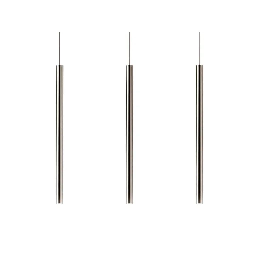 Castiglioni & Menghi 'Canna Nuda' Metal Pendant Lamp in Chrome for Nemo Lighting In New Condition For Sale In Glendale, CA