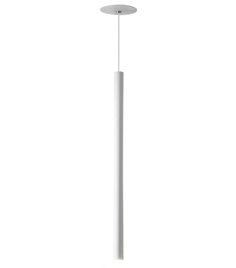 Castiglioni & Menghi Canna Nuda Metal Pendant Lamp for Nemo Lighting in Chrome For Sale 2