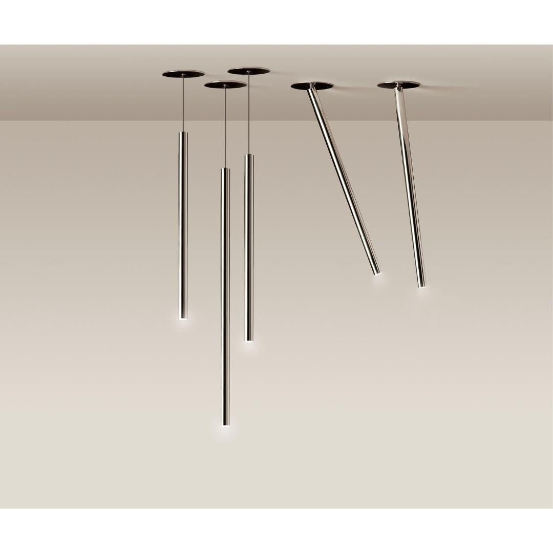 Castiglioni & Menghi 'Canna Nuda' Metal Pendant Lamp in White for Nemo Lighting In New Condition For Sale In Glendale, CA