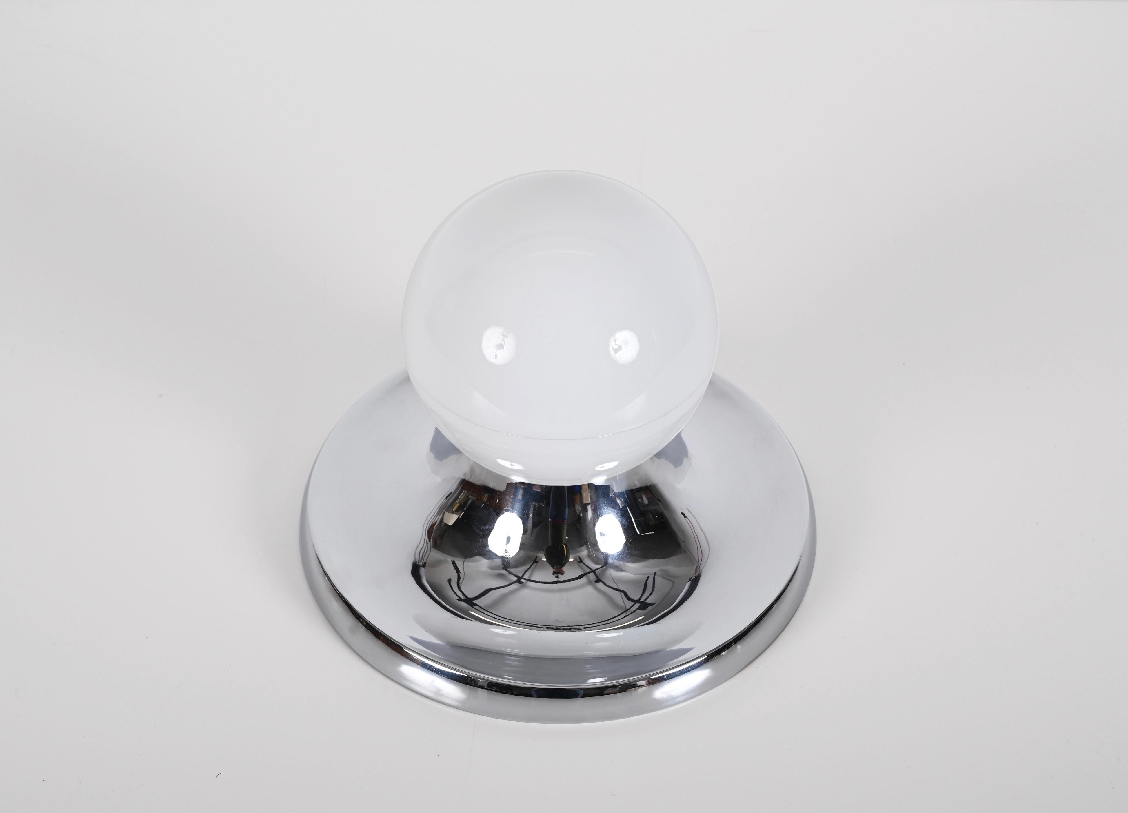Milieu du XXe siècle Applique italienne Castiglioni « Light Ball » en métal chromé du milieu du siècle dernier pour Flos, années 1960 en vente