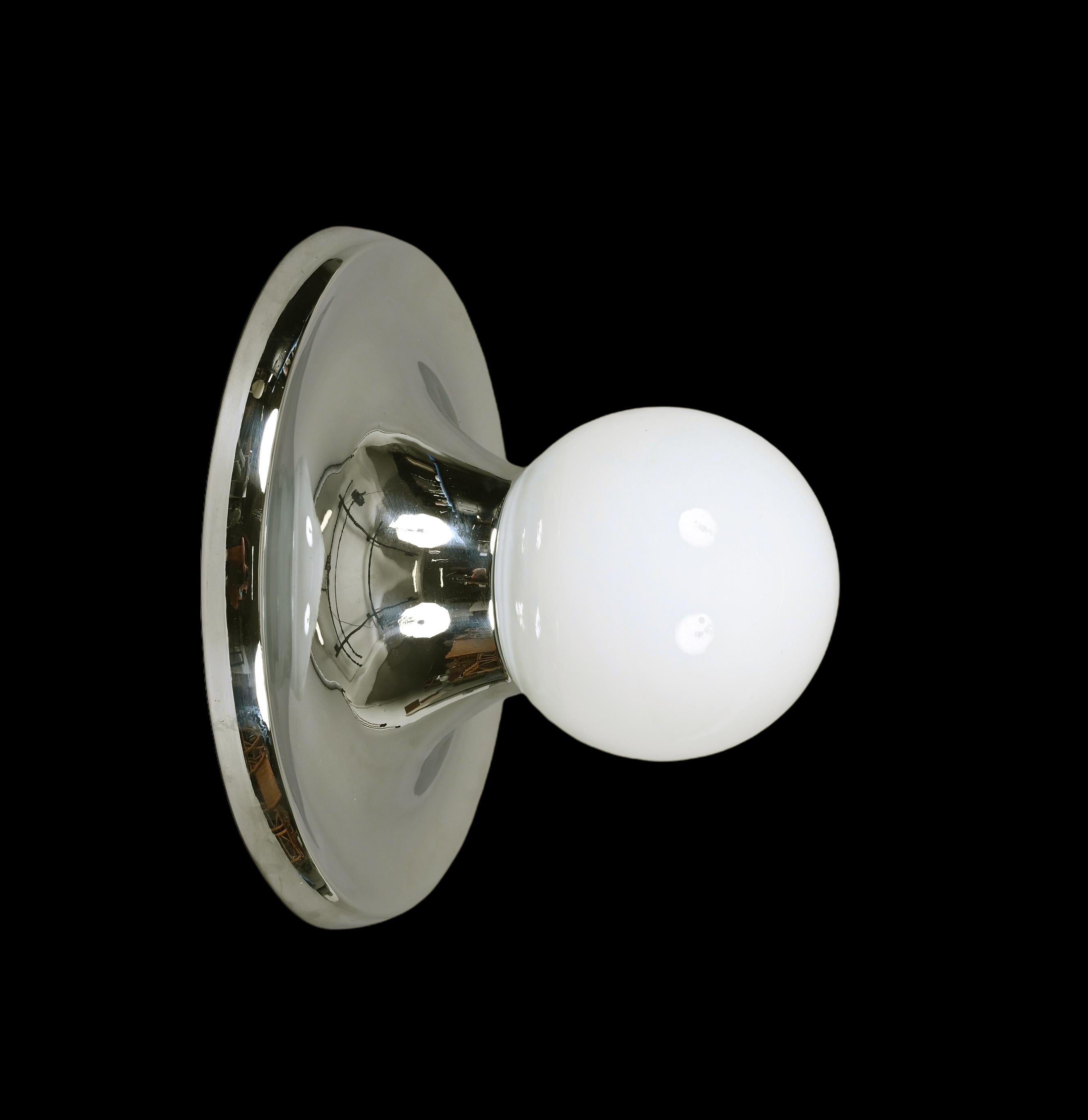 Applique italienne Castiglioni « Light Ball » en métal chromé du milieu du siècle dernier pour Flos, années 1960 1