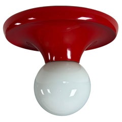 Castiglioni Red Metal "Light Ball" Wall or Ceiling Lamp for Flos, Italy 1970s Castiglioni Red Metal "Light Ball" Wall or Ceiling Lamp for Flos, Italy 1970s