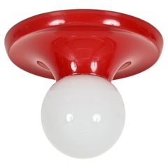 Castiglioni Red Metal "Light Ball" Wall or Ceiling Lamp for Flos, Italy 1970s