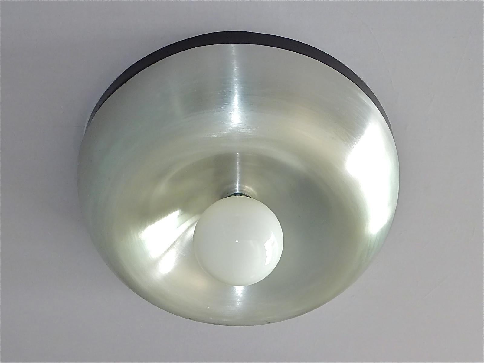 Castiglioni Style Italian Wall Ceiling Light Flush Mount Aluminum Black, 1960s For Sale 1