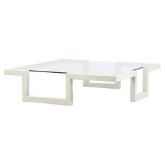 Castile Coffee Table Stone Contemporary Design Synthesis Collection in Stock