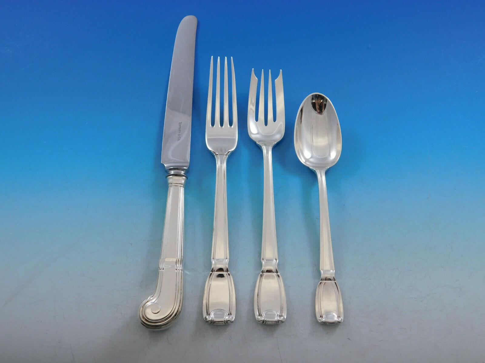 Castilian by Tiffany & Co. sterling silver flatware set, 48 pieces. This set includes:

6 knives, pistol-grip handles, 9 1/8
