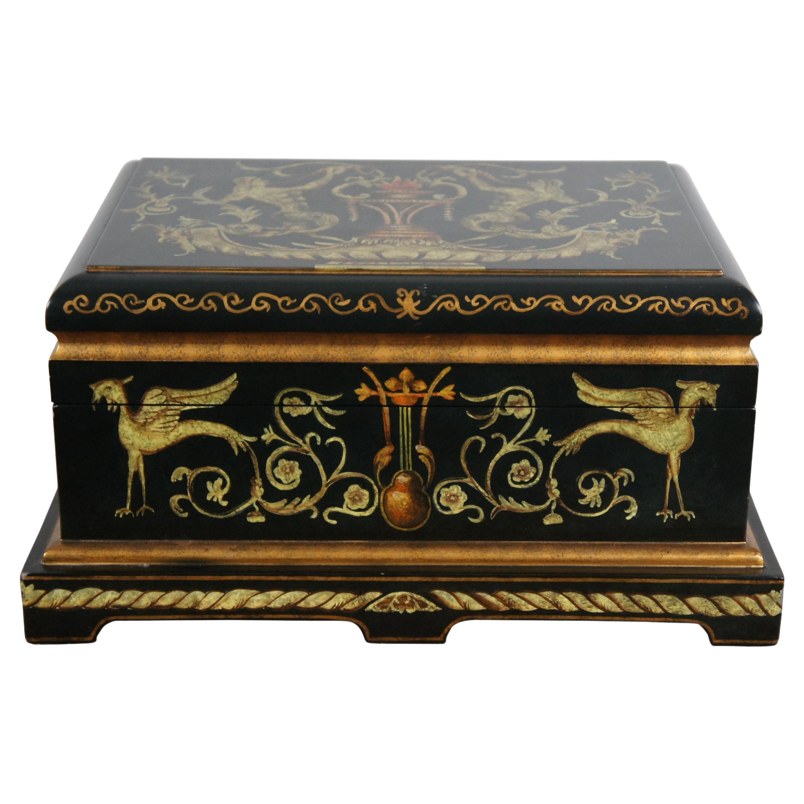 Castilian Imports Neoclassical Griffon Trinket Jewelry Keepsake Box Chest 16" For Sale