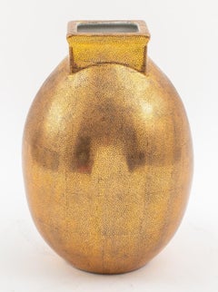 Castilian Metallic Gold Glazed Porcelain Vase