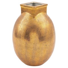 Vintage Castilian Metallic Gold Glazed Porcelain Vase