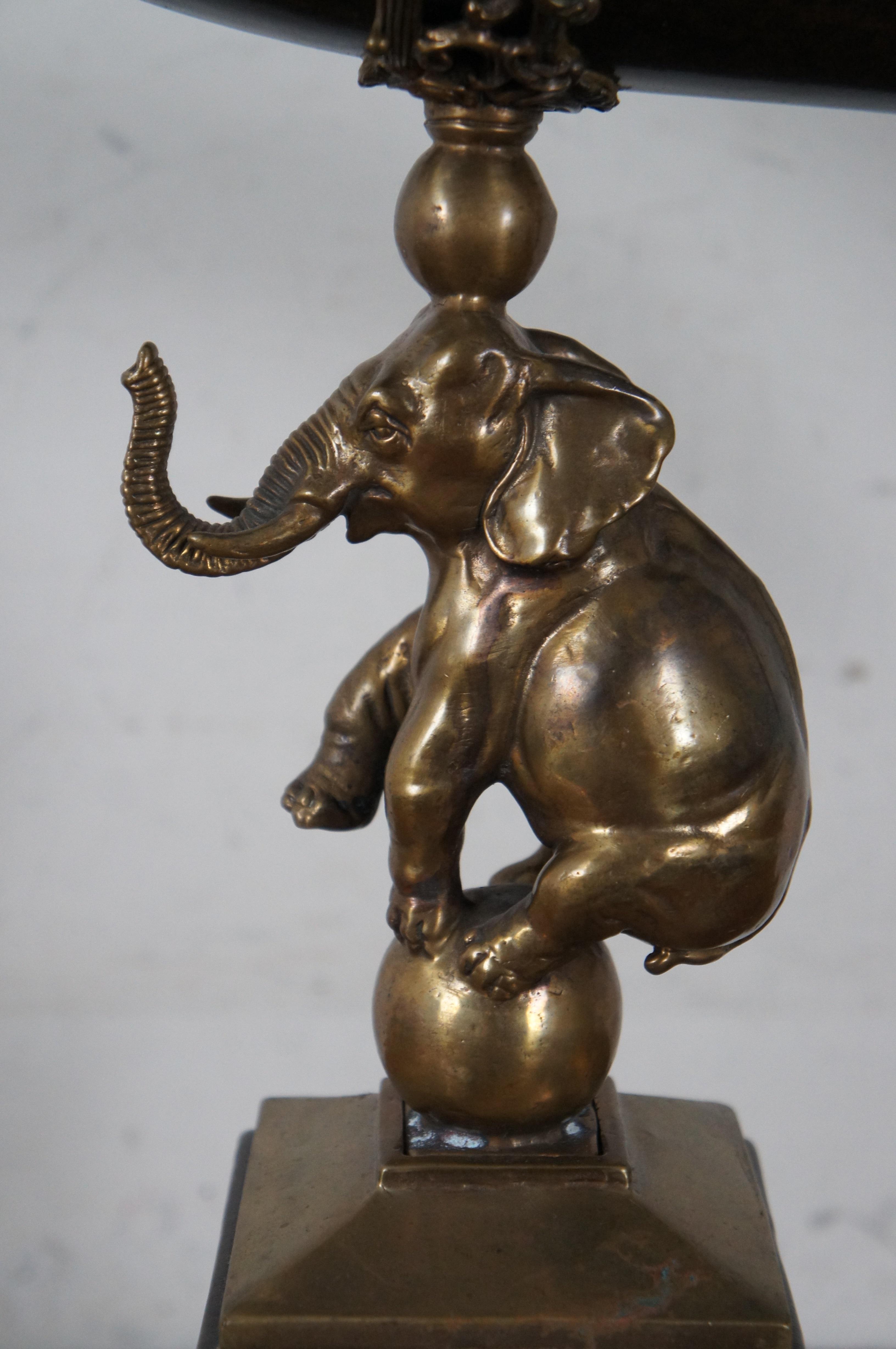 Castilian Ornamental Porcelain & Brass Elephant Horn Drinking Hunt Vase 26