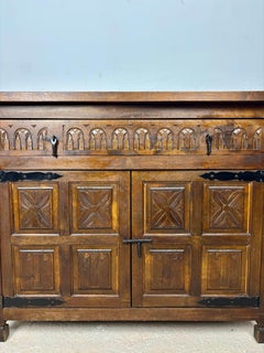 Castilian Rustic Cabinet Chest with One Drawer, 1940s