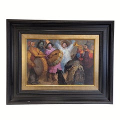 Huile sur toile Carnavals par Castilviejo costumbrista , Espagne
