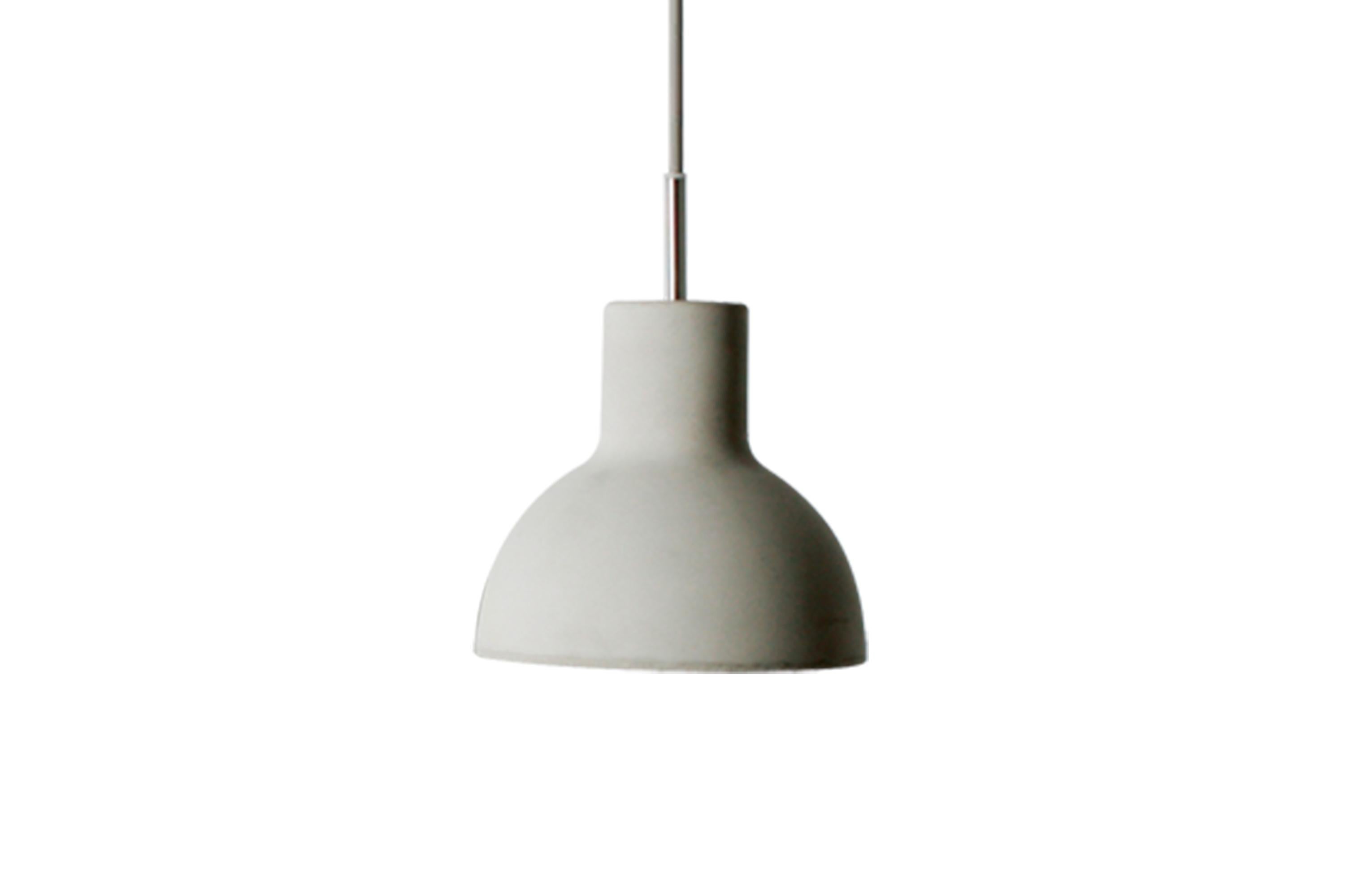 CASTLE desires to challenge your every perception of texture and lighting. As a material, concrete is exceptionally energy efficient compared to that of metal or glass. By using concrete as a lampshade the CASTLE BELL Pendant has responsibly kept in