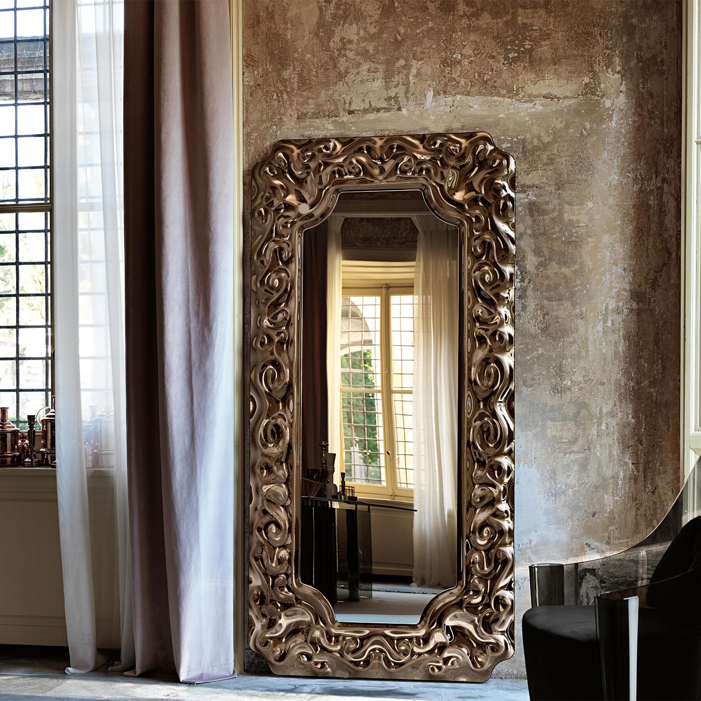 Contemporary Castle Bronze Mirror For Sale