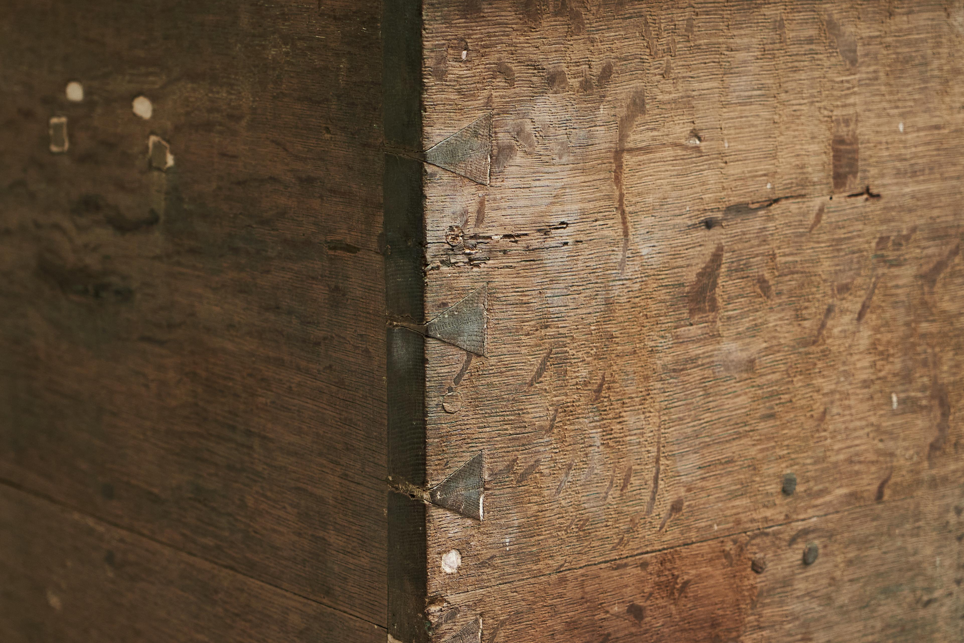 Castle Chest in Oak, Pine and Wrought Iron Belgium 19th Century 2