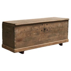 Castle Chest in Oak, Pine and Wrought Iron Belgium 19th Century