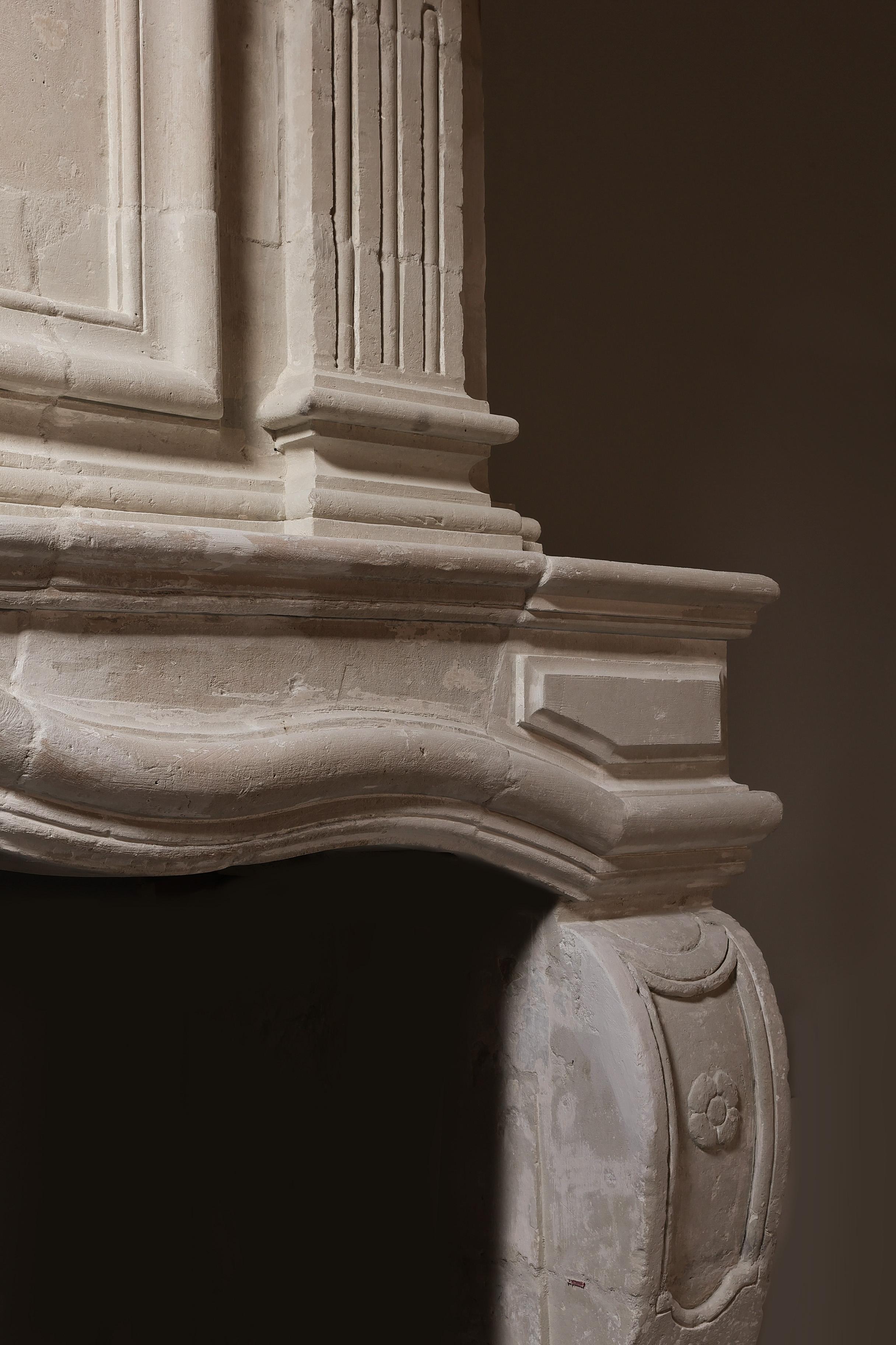 Antique fireplace with Trumeau For Sale 3