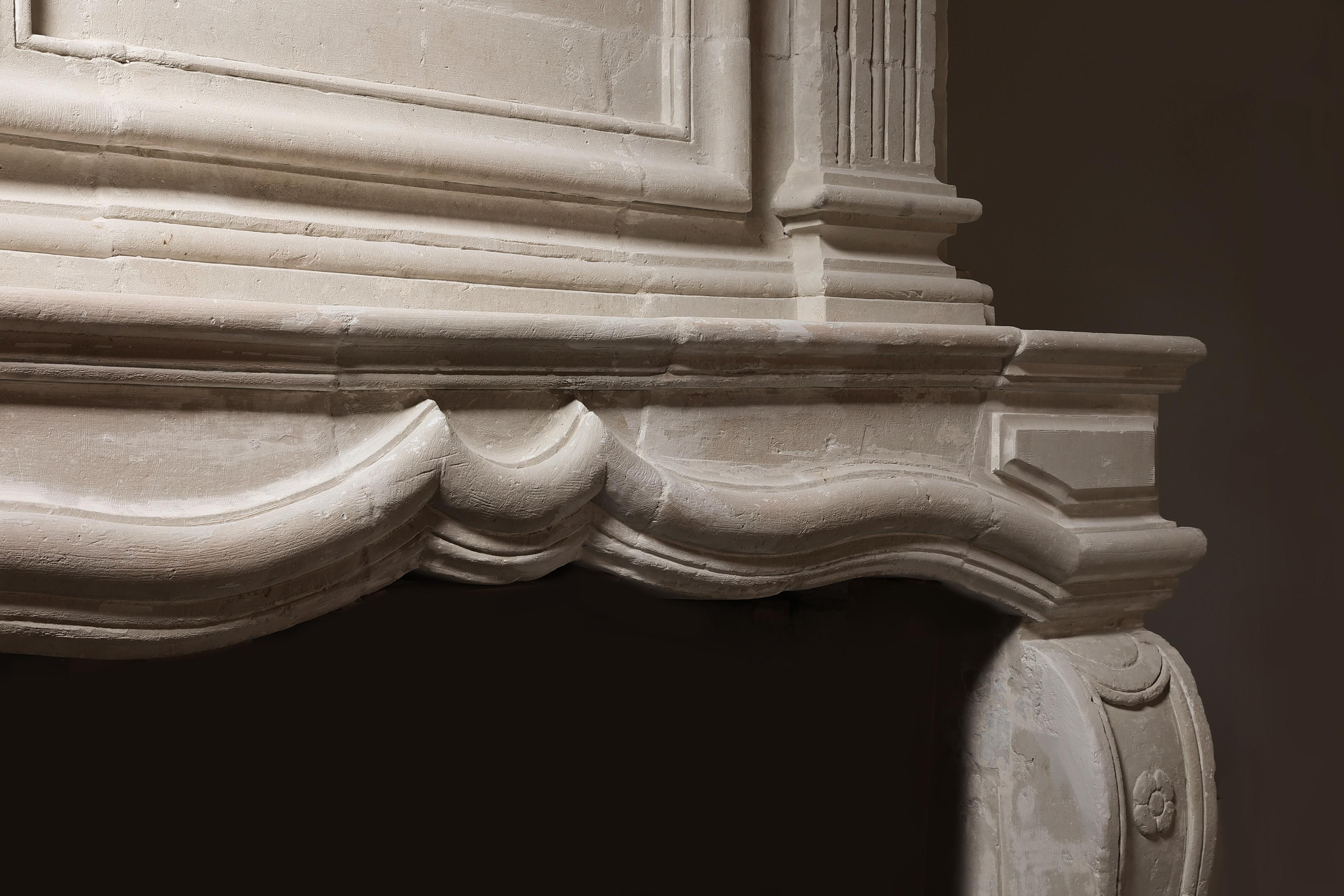 French Antique fireplace with Trumeau For Sale