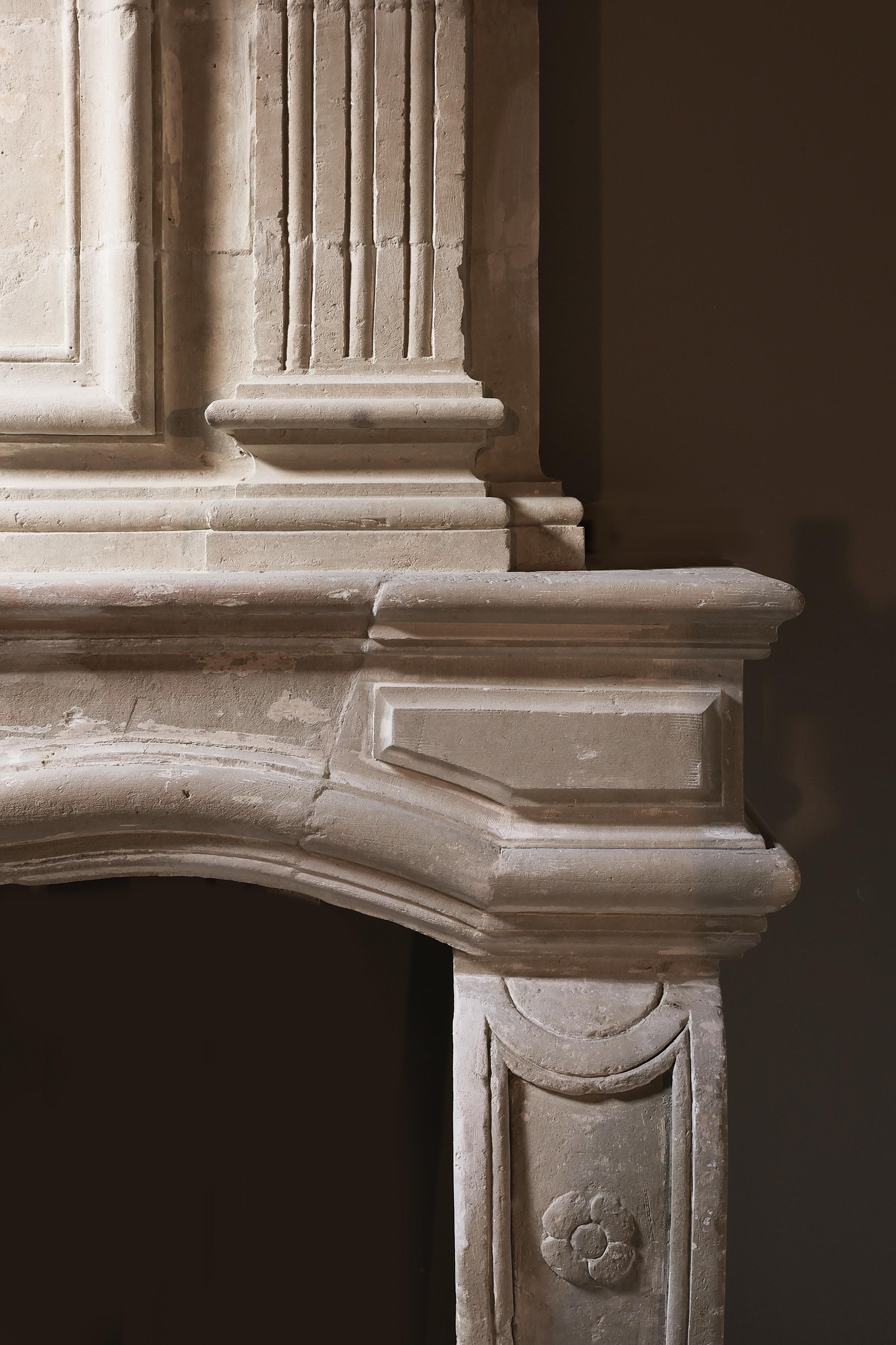 Antique fireplace with Trumeau For Sale 1