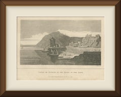 Castle of Punhete, Tagus, Portugal, Peninsular War, Antique Engraving, 1817