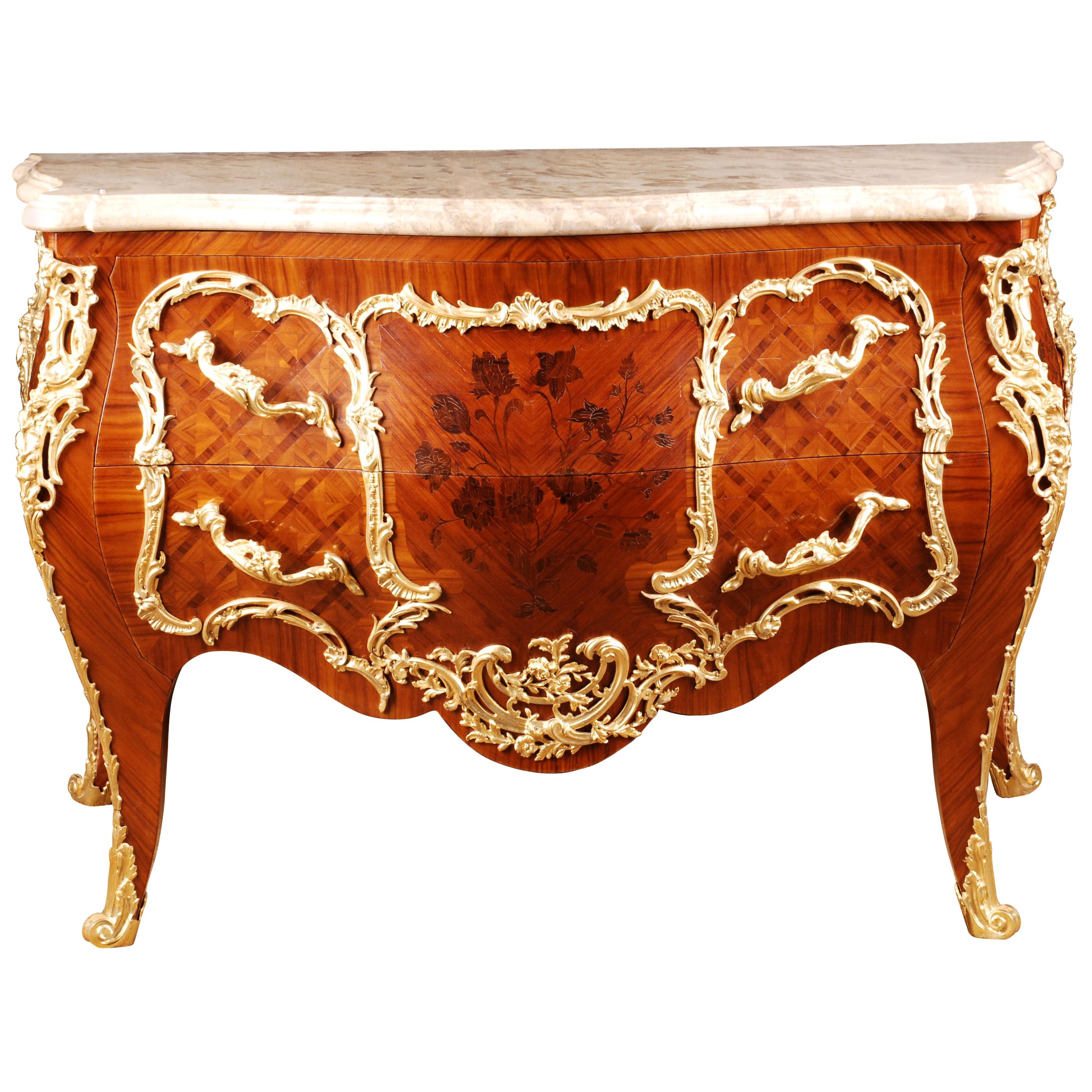 Castle Quality French Commode / shelve in antique Louis XV Style Bronze For Sale