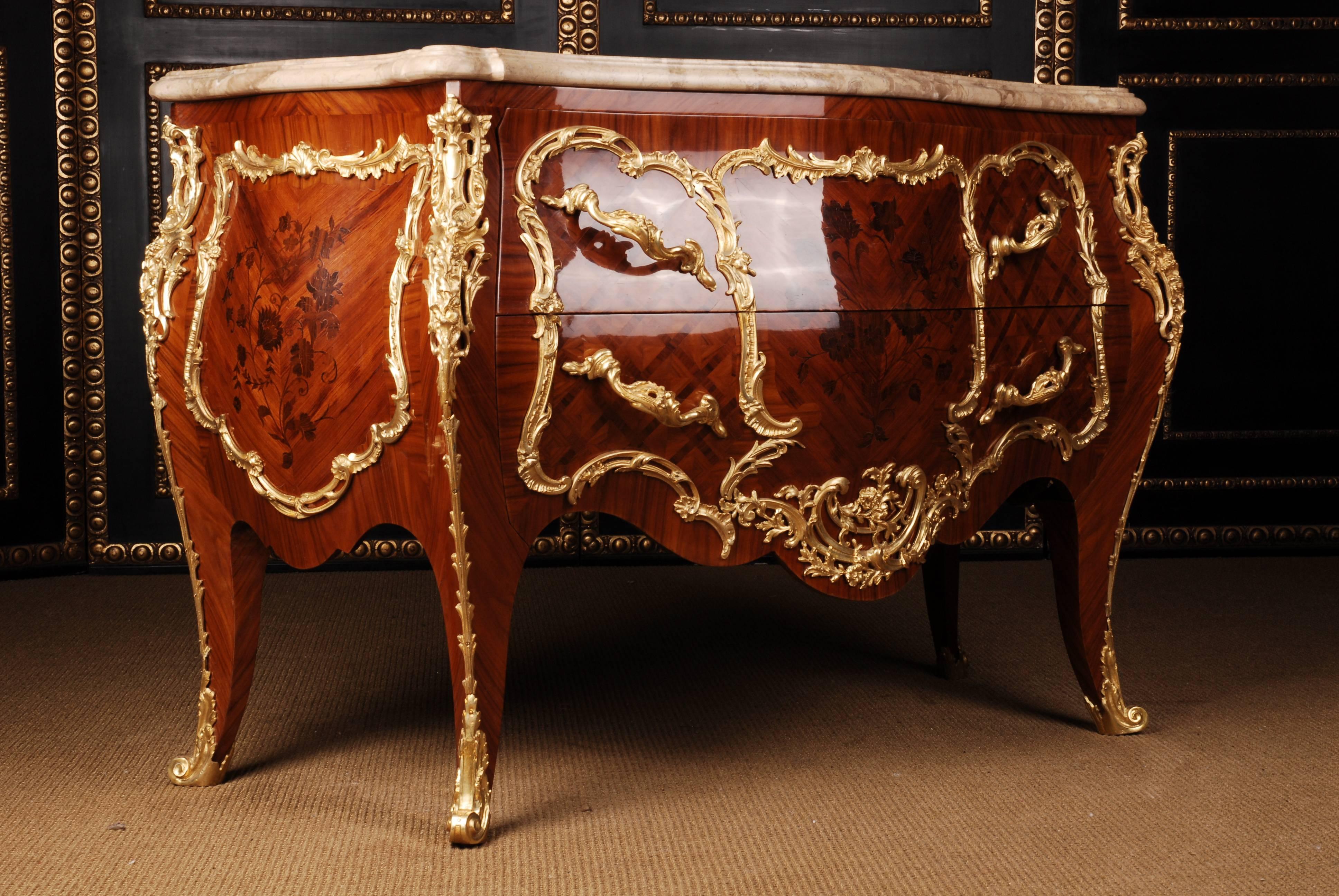 20th Century Castle Quality French Commode / shelve in antique Louis XV Style Bronze For Sale