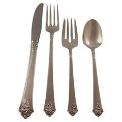 Castle Rose by Royal Crest Sterling Silver Grille Flatware Set 6 Service 24 Pcs