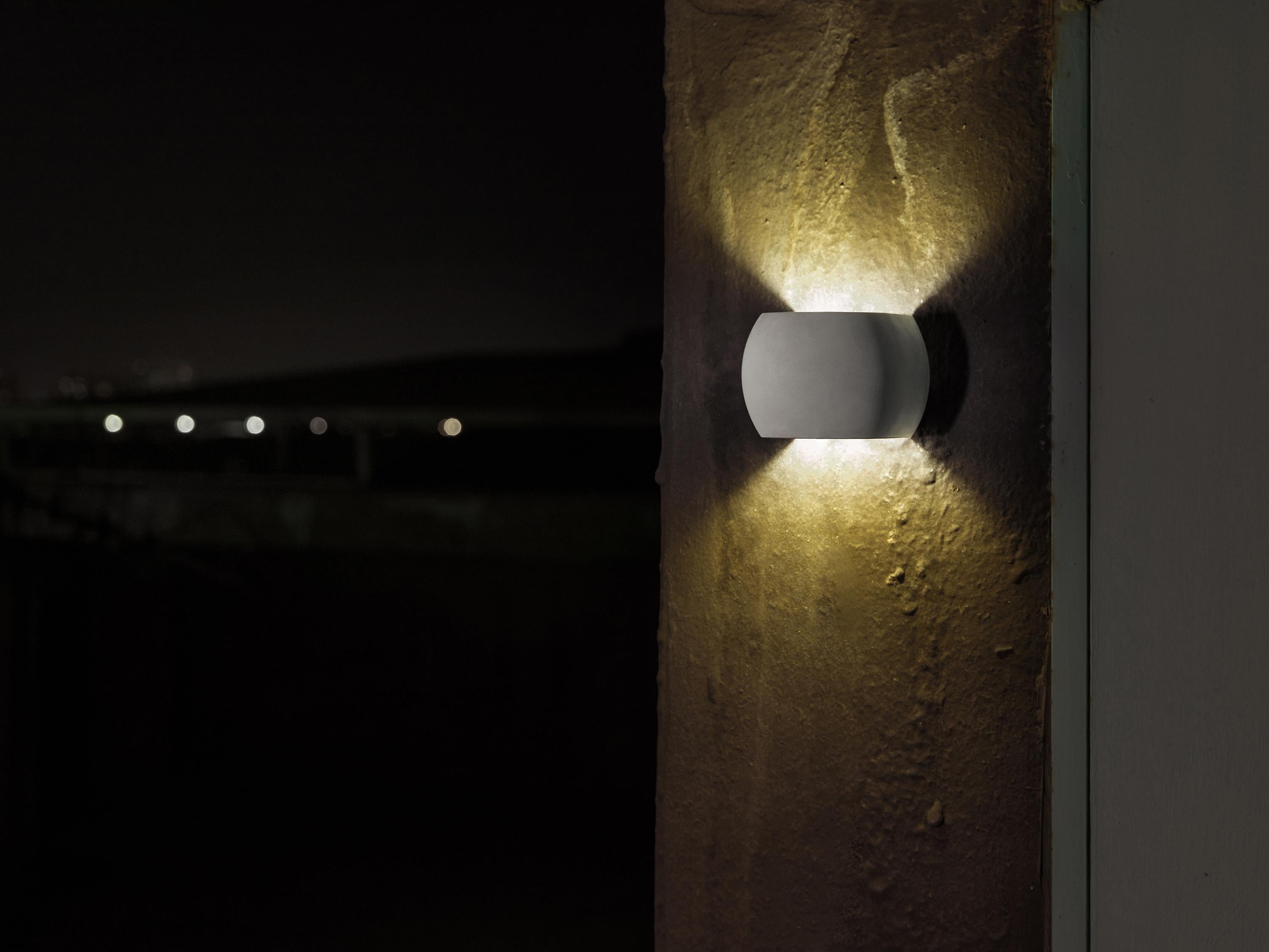 CASTLE desires to challenge your every perception of texture and lighting. As a material, concrete is exceptionally energy efficient compared to that of metal or glass. By using concrete as a lampshade the CASTLE Wall Sconce R has responsibly kept