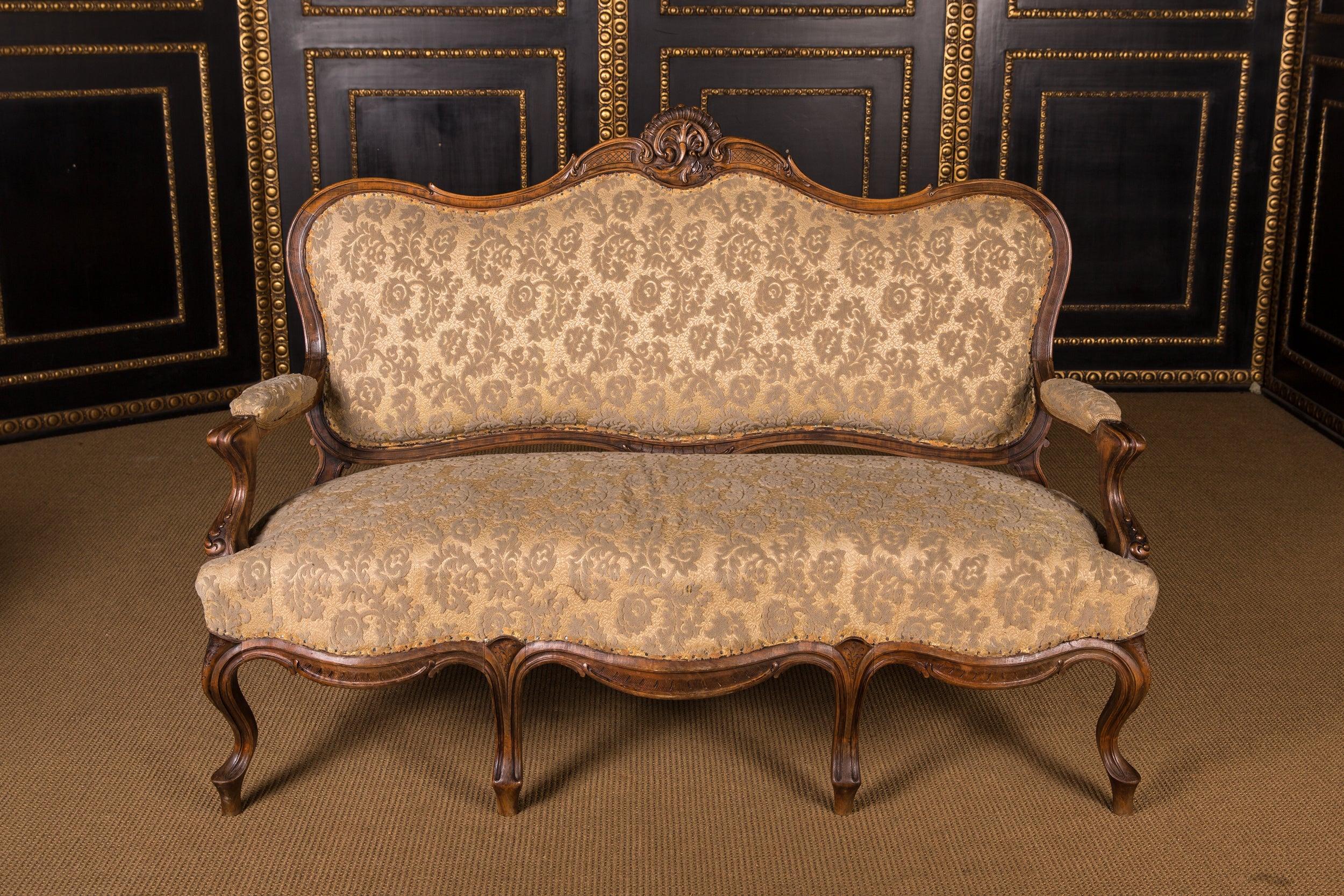 Hand-Carved Castle Worthy Salon Group Sofa and Chairs Neo Rococo, circa 1860