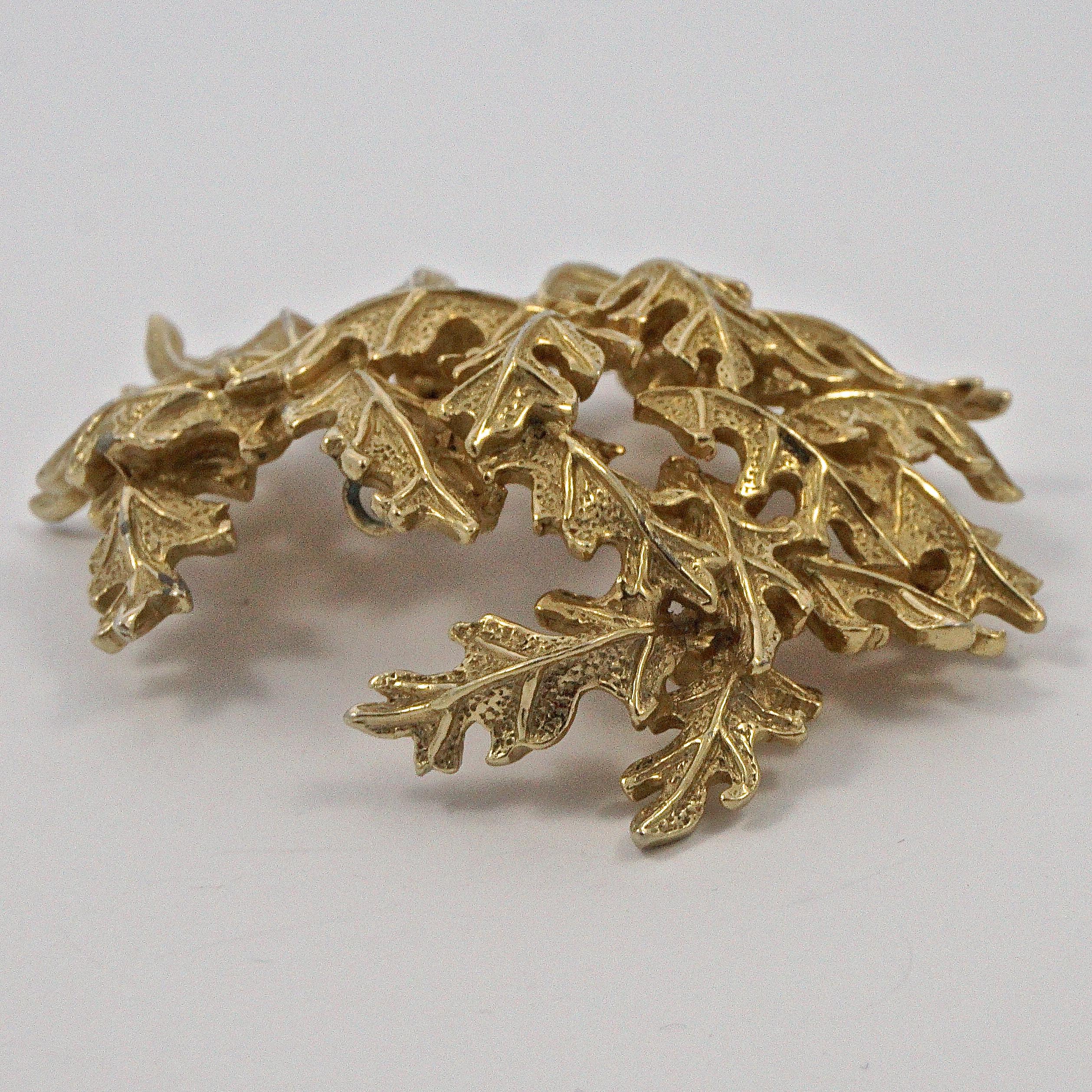 Castlecliff Gold Plated Leaves Statement Brooch 1
