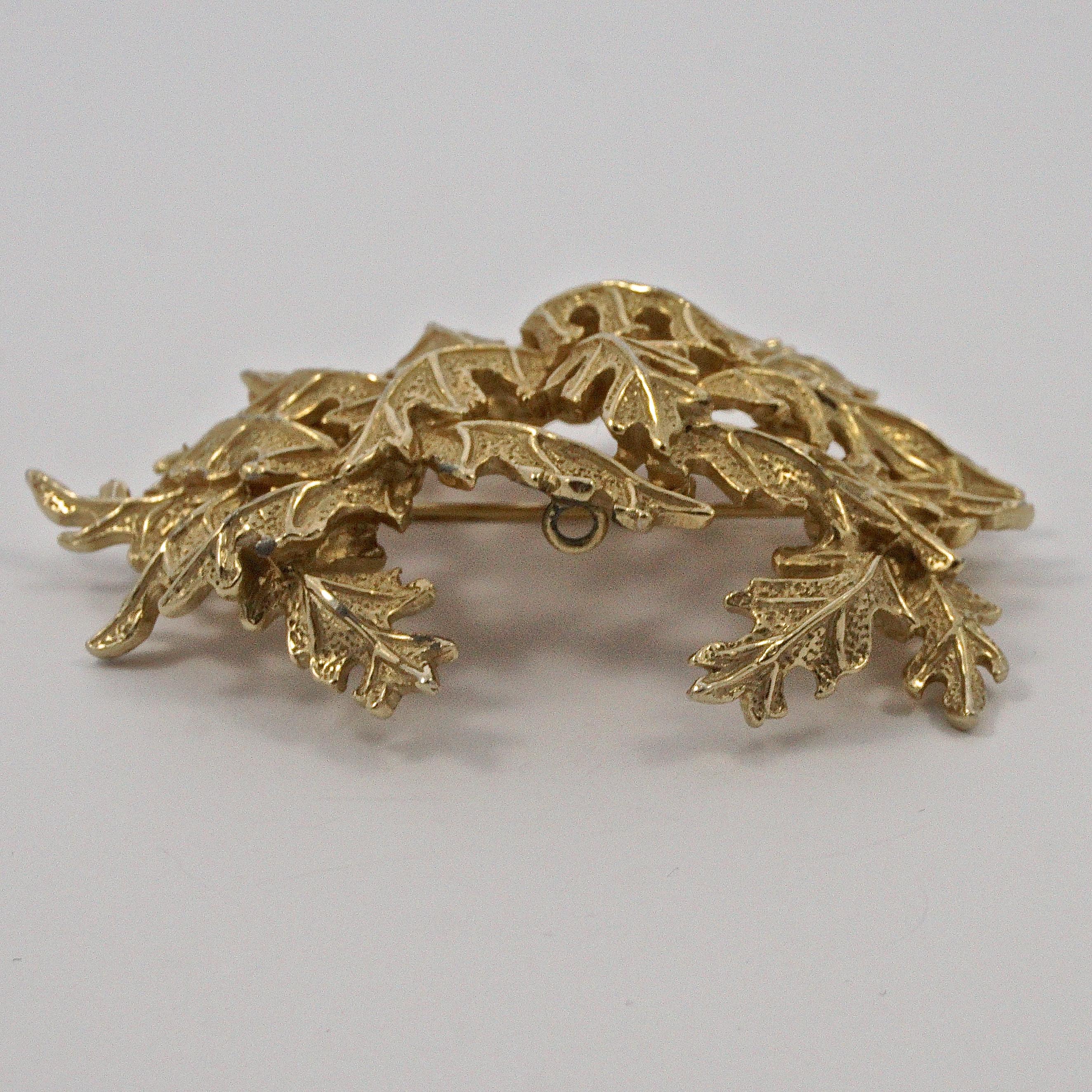 Castlecliff Gold Plated Leaves Statement Brooch 3