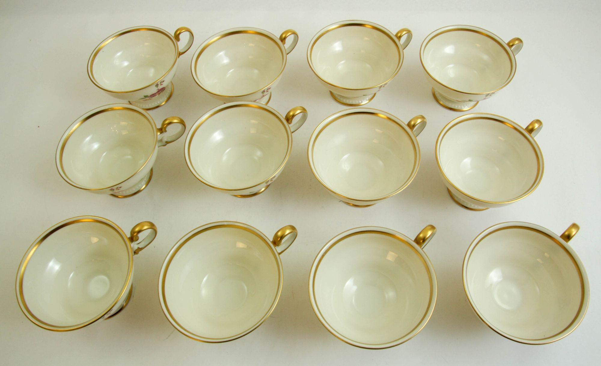 Castleton Peony China Footed Tea Cup Set of 12 For Sale 3