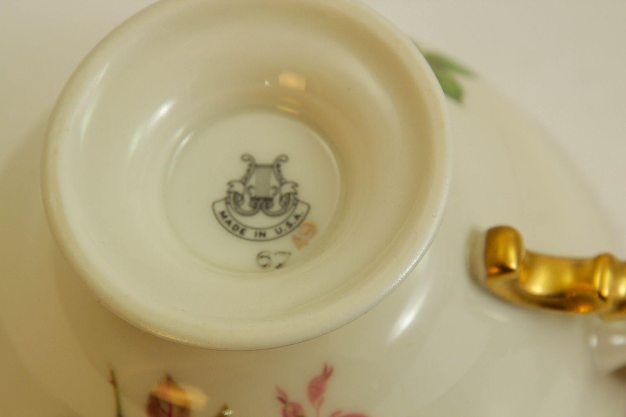 Castleton Peony China Footed Tea Cup Set of 12 For Sale 4