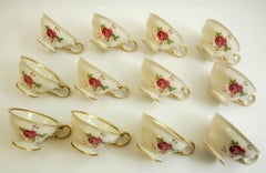 Castleton Peony China Footed Tea Cup Set of 12