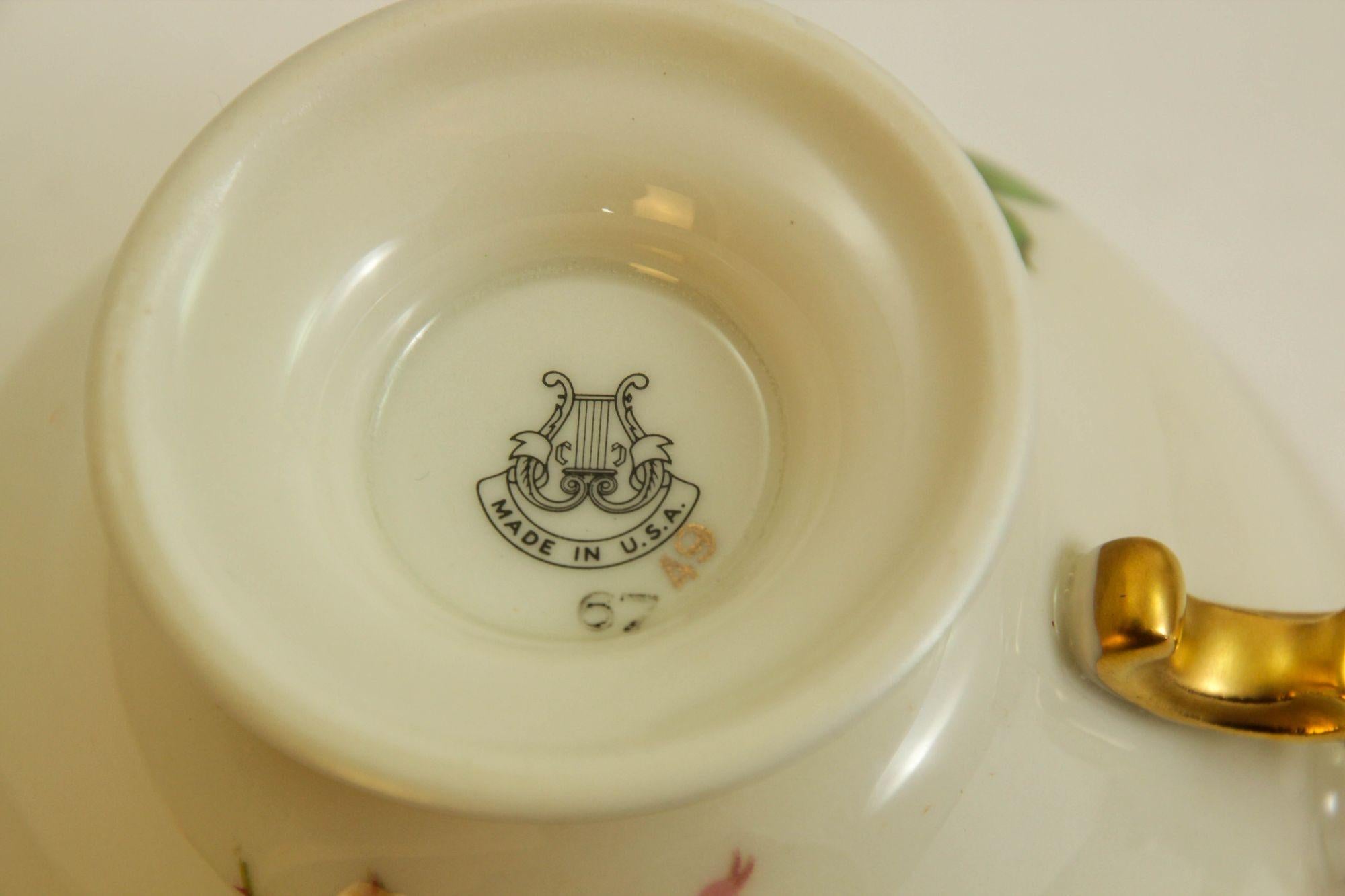Castleton Peony China Footed Tea Cup Set of 12 For Sale 2