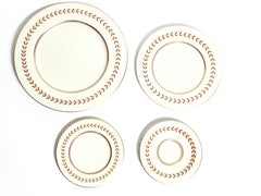 Castleton Regina Burgundy Gilt White China Dinner Service for 12