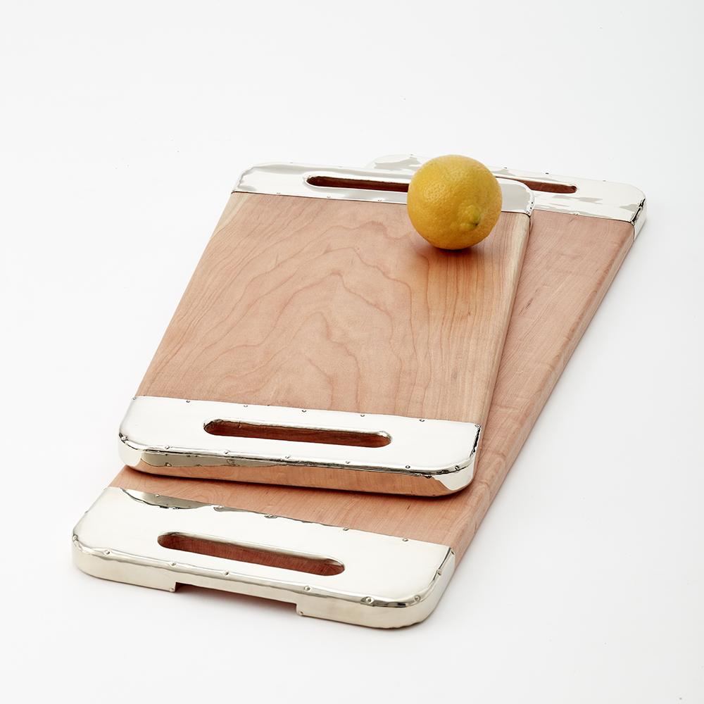 Argentine Castor Large Tray, Natural Wood & Alpaca Silver For Sale