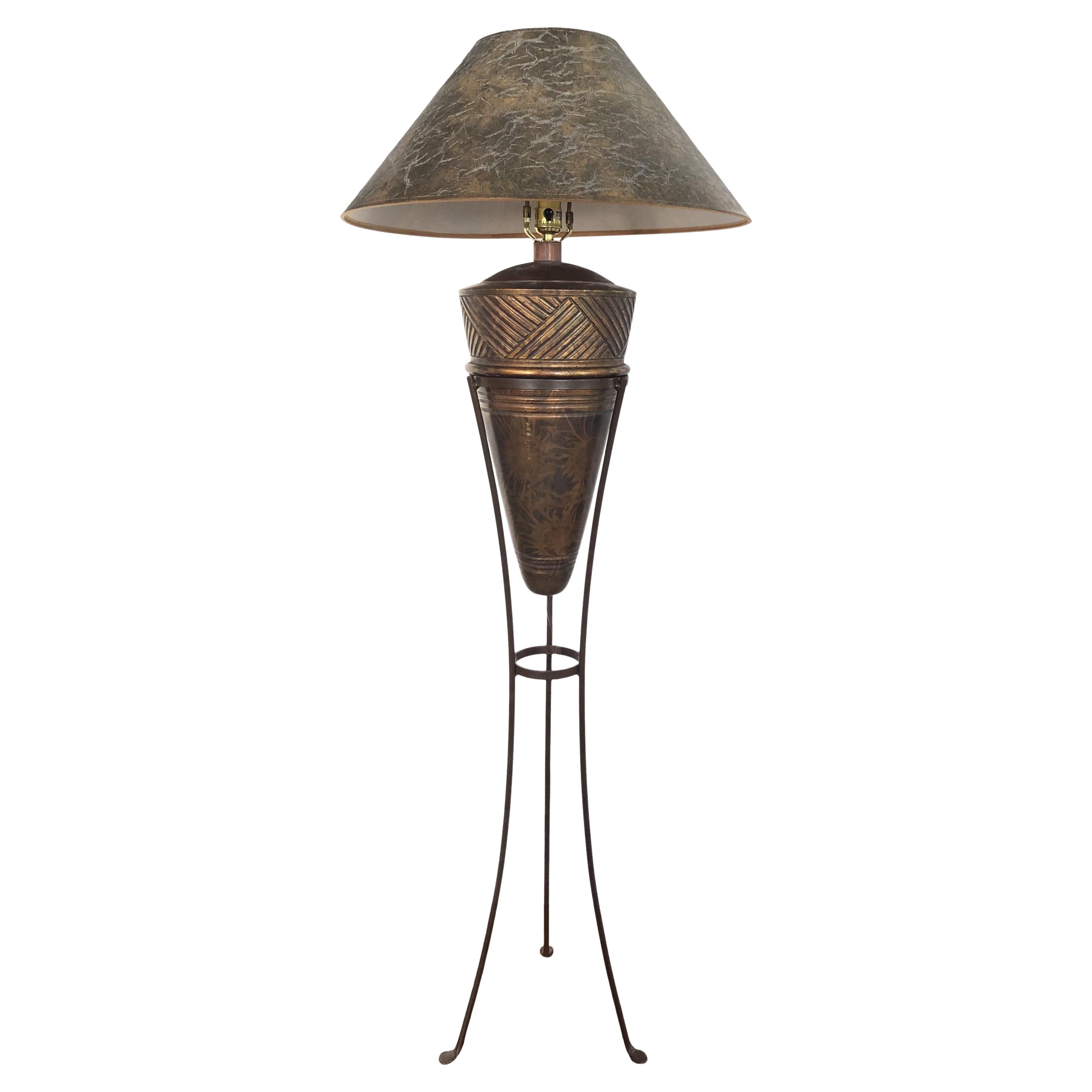 Casual Lamps of California Postmodern Amphora Design Urn Pottery Floor Lamp  For Sale